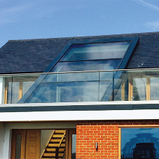 Glass monopitch rooflight for private home in Worthing