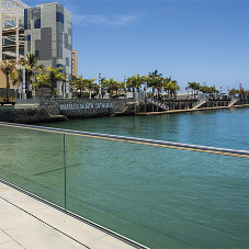 Glass railing system for safety & sea views