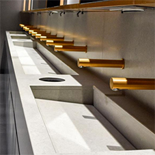 Rose gold washroom accessories for London offices